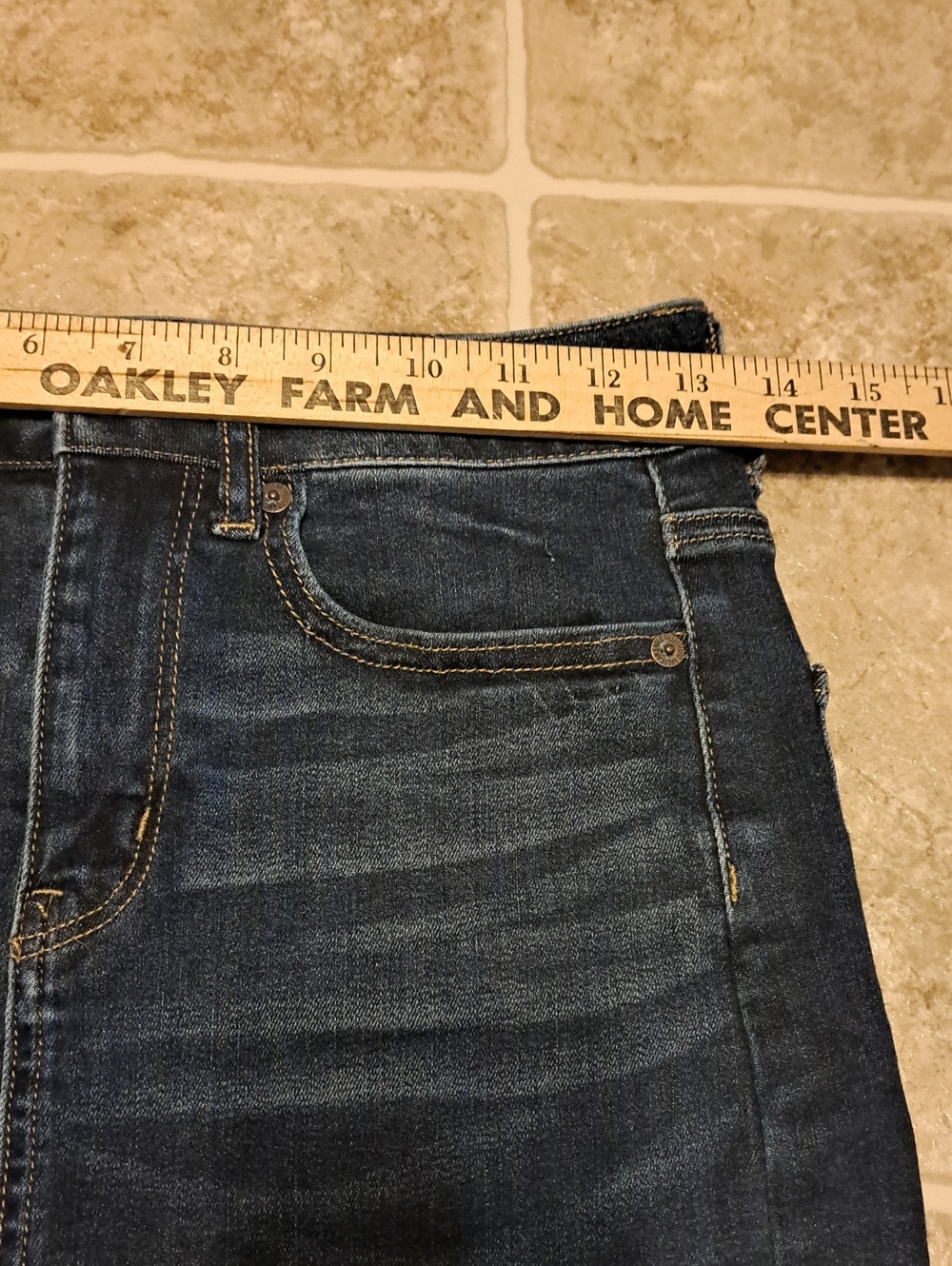 American Eagle Outfitters dark blue denim mini skirt. Size 2 Regular. - Picture 6 of 9
